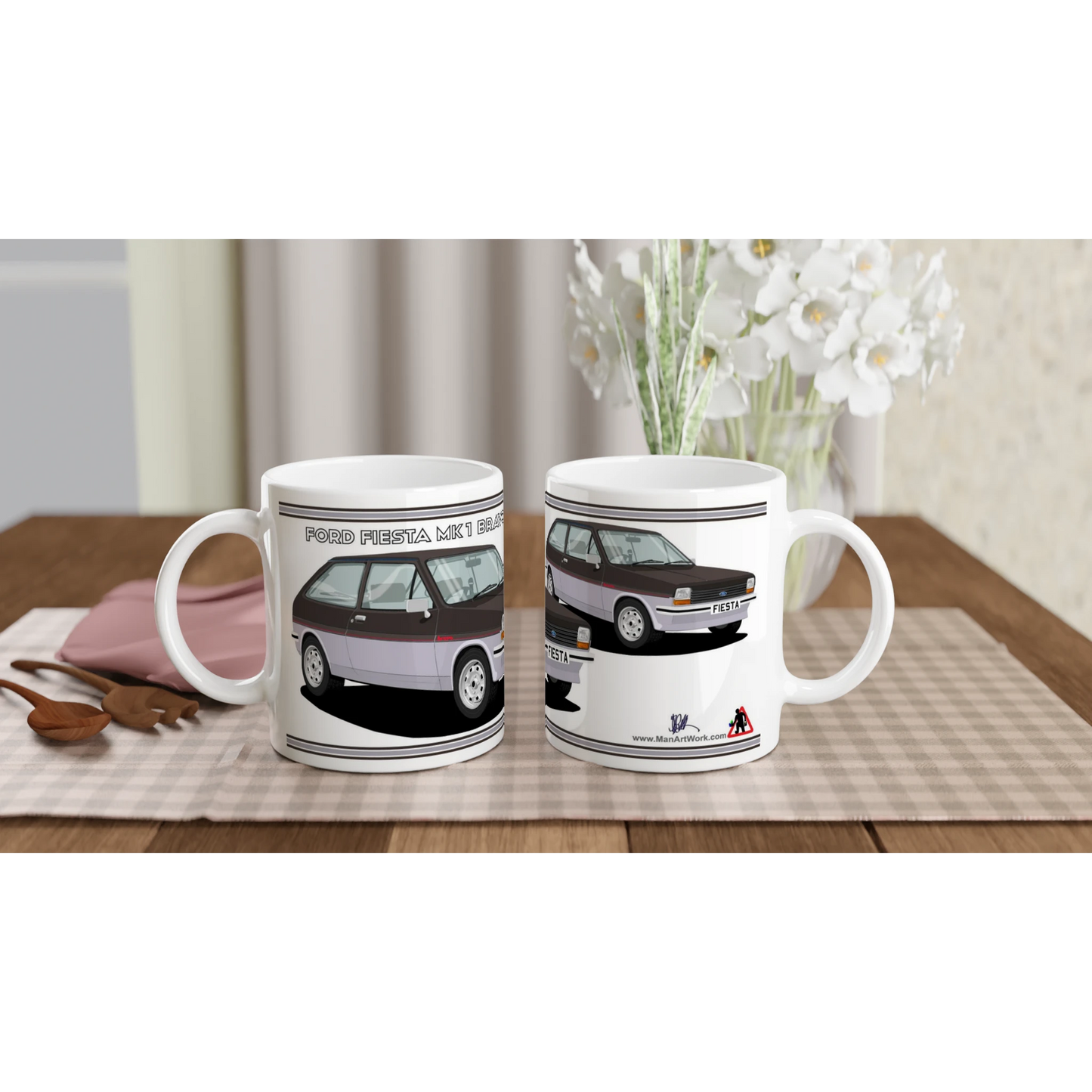 Ford Fiesta Mk1 Bravo in Brown Art Mug