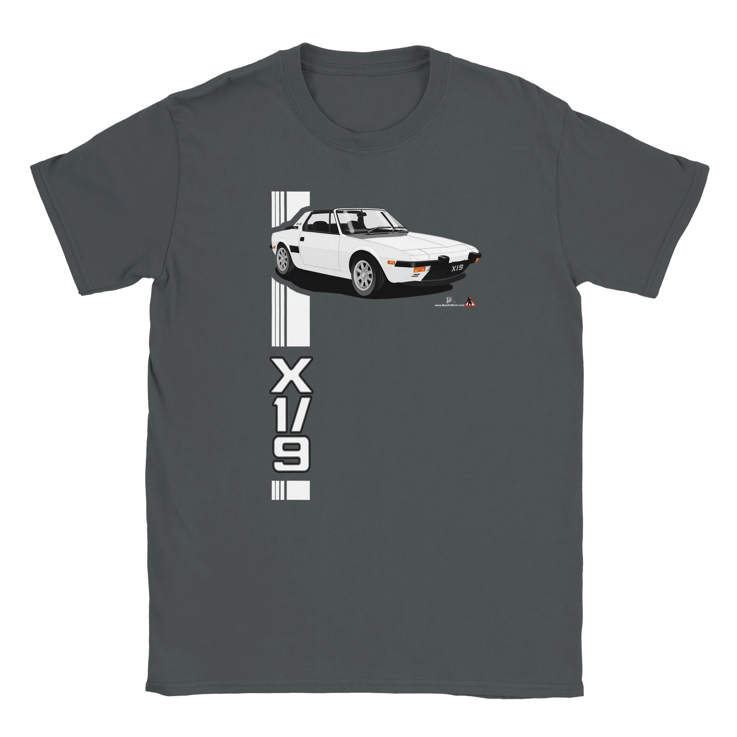 Fiat X1/9 in White Art T Shirt