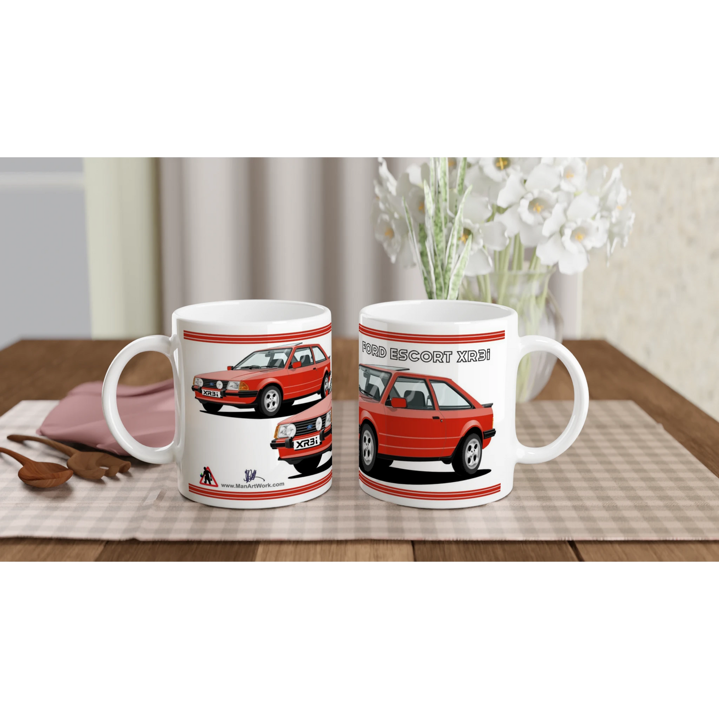 Ford Escort Mk3 XR3i in Red Art Mug