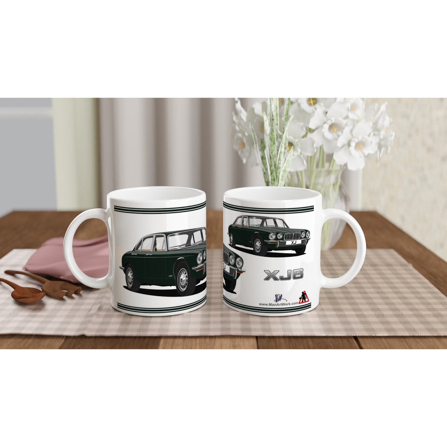 Jaguar XJ6 Mk2 in Green Art Mug