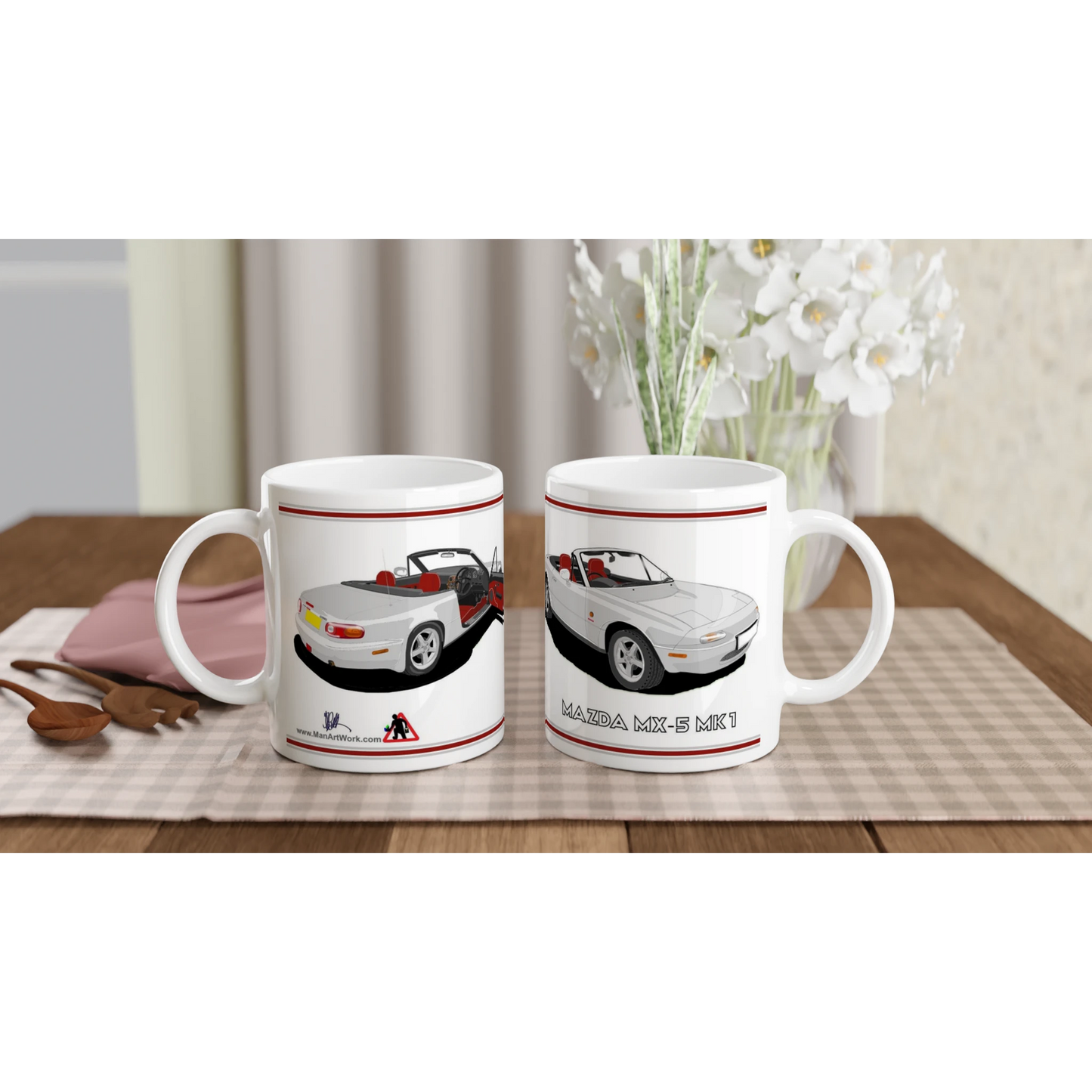 Mazda MX-5 Harvard in Silver Art Mug