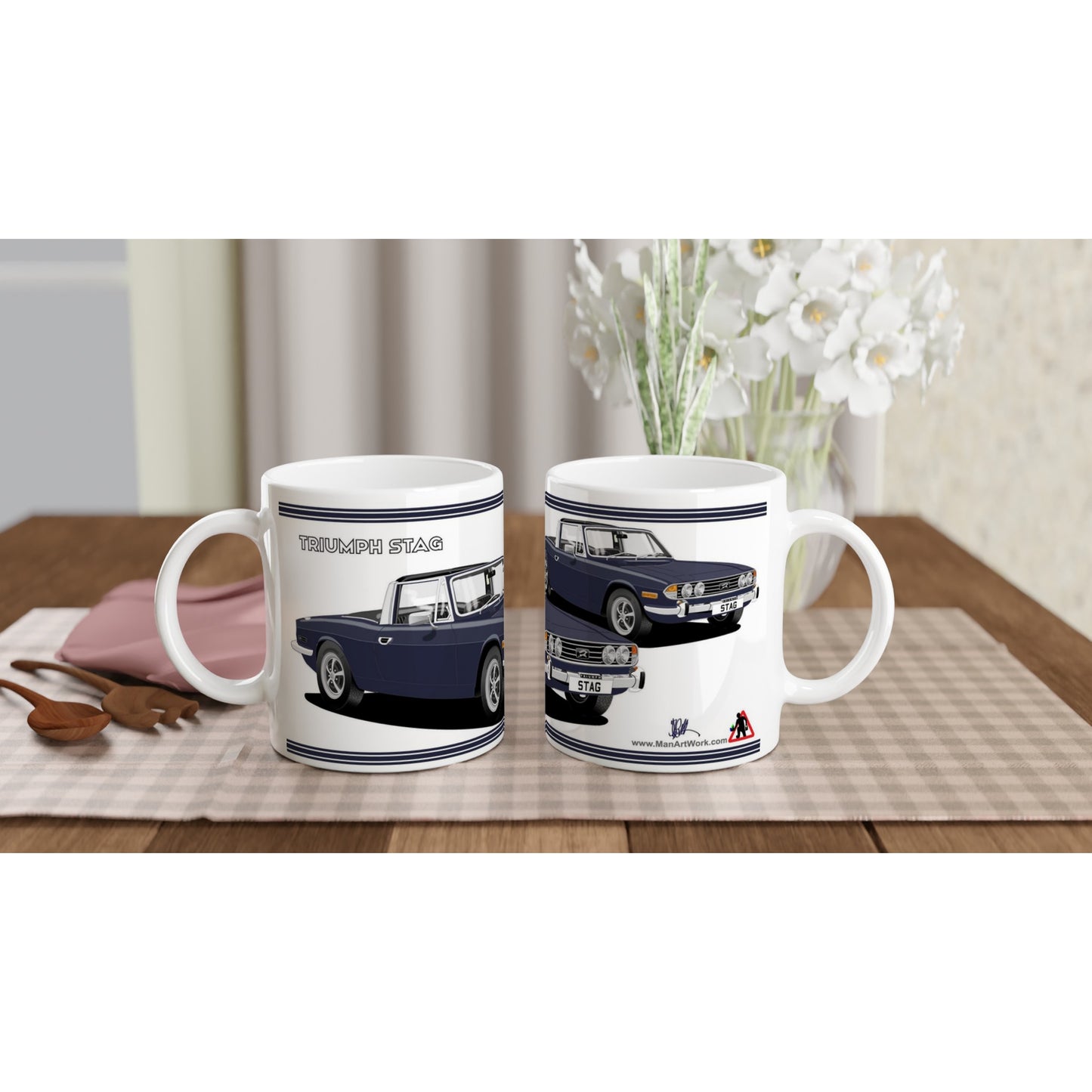 Triumph Stag Royal Blue and Black Art Mug
