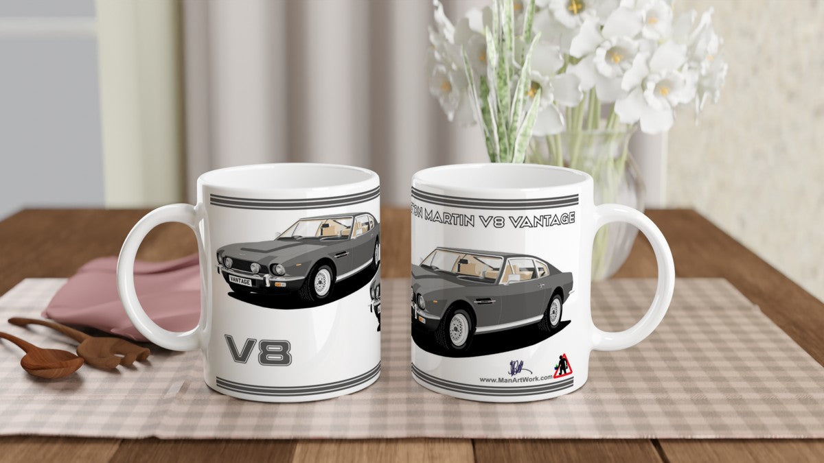 Aston Martin V8 Vantage in Gray Art Mug