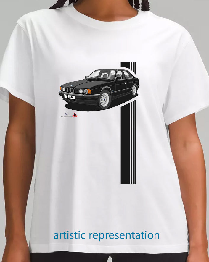 BMW 5 Series E34 in Black T Shirt