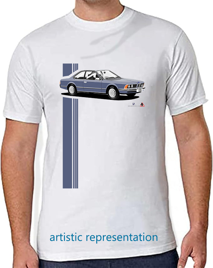 BMW 6 Series (E24) in Blue Art T Shirt