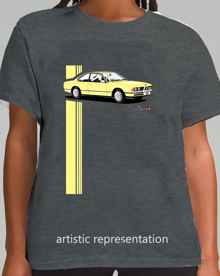 BMW 6 Series (E24) in Yellow Art T Shirt
