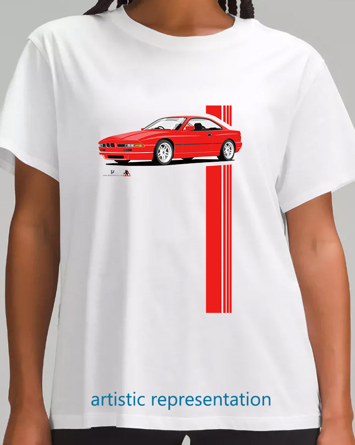 BMW 8 Series E31 in Red T Shirt