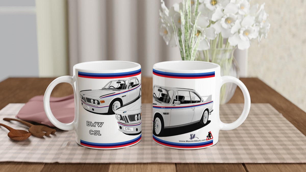 BMW CSL E9 "Batmobile" in Silver Art Mug