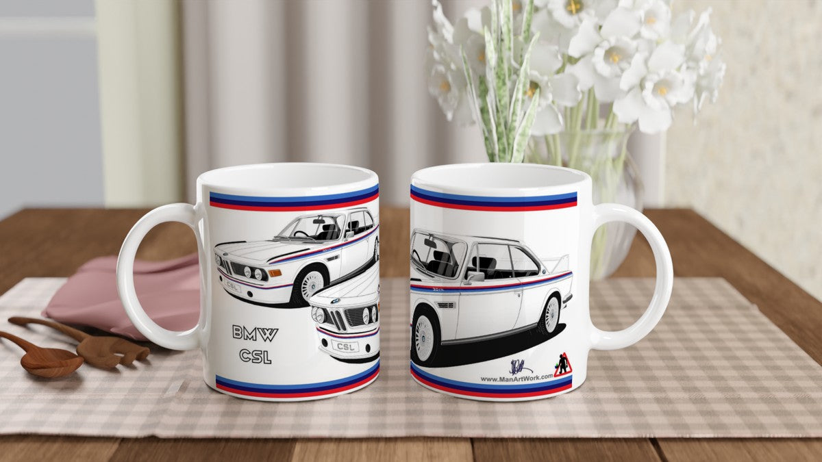 BMW CSL E9 "Batmobile" in White Art Mug