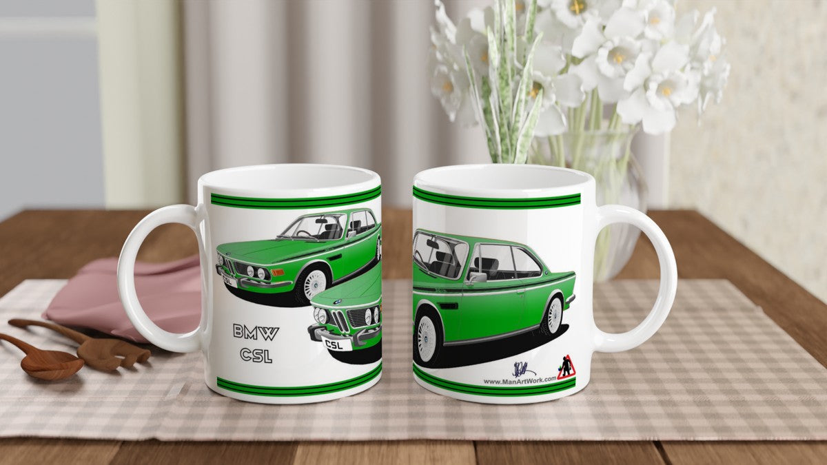 BMW CSL E9 in Green Art Mug