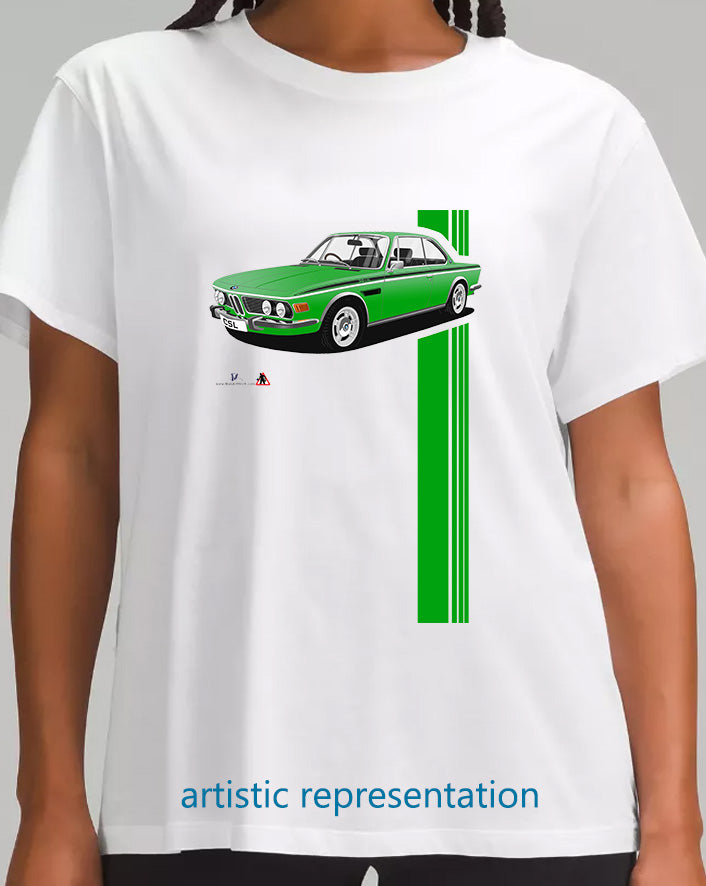 BMW CSL E9 in Green T Shirt