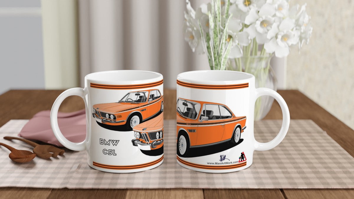 BMW CSL E9 in Orange Art Mug