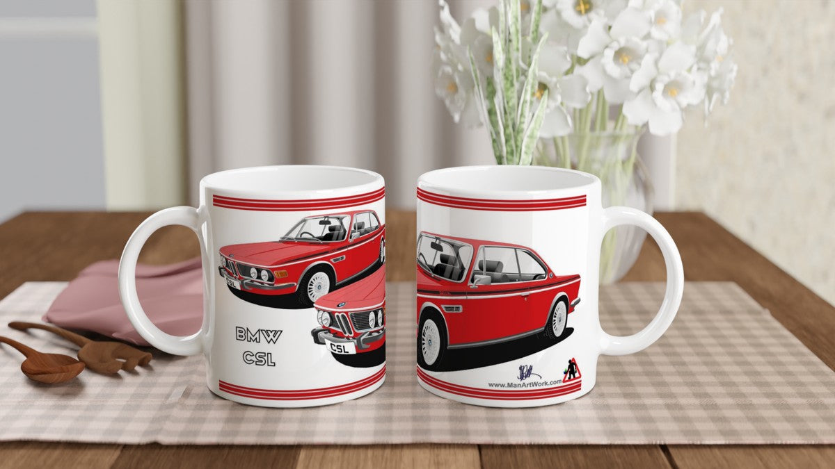 BMW CSL E9 in Red Art Mug