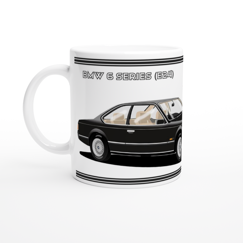 BMW 6 Series (E24) in Black Art Mug