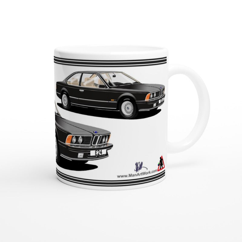 BMW 6 Series (E24) in Black Art Mug