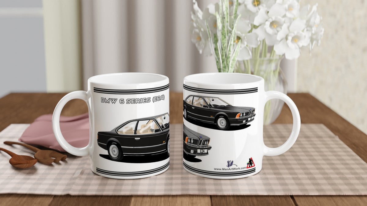 BMW 6 Series (E24) in Black Art Mug