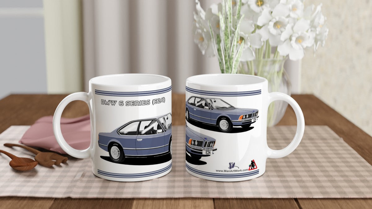 BMW 6 Series (E24) in Blue Art Mug