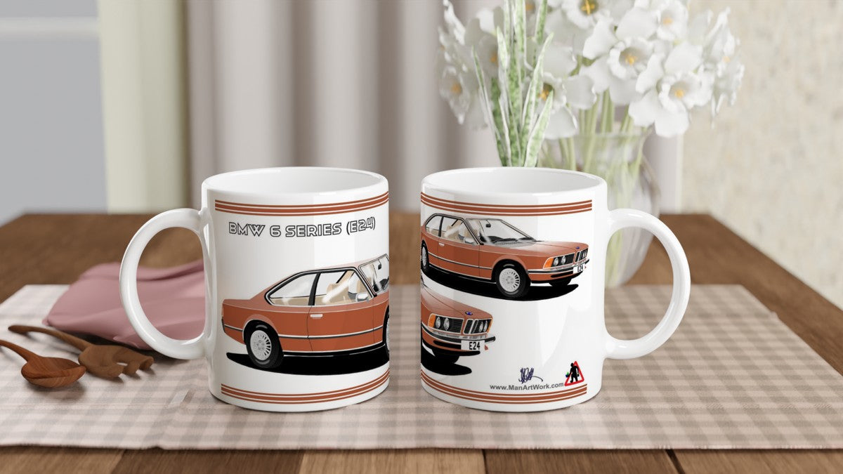 BMW 6 Series (E24) in Brown Art Mug