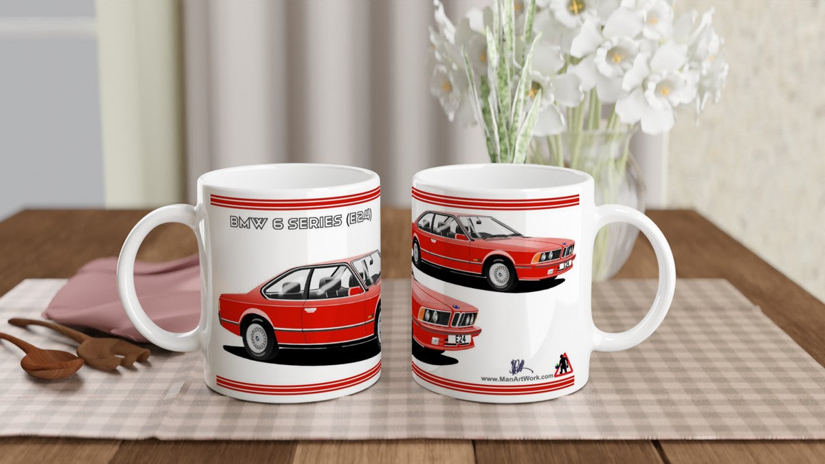BMW 6 Series (E24) in Red Art Mug