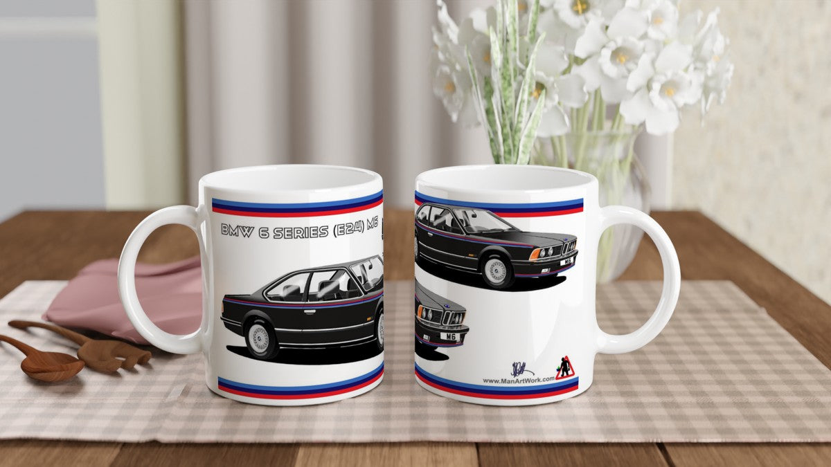 BMW M6 (E24) in Black Art Mug