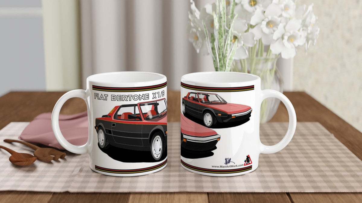 Fiat X19 Bertone Red over Black Art Mug