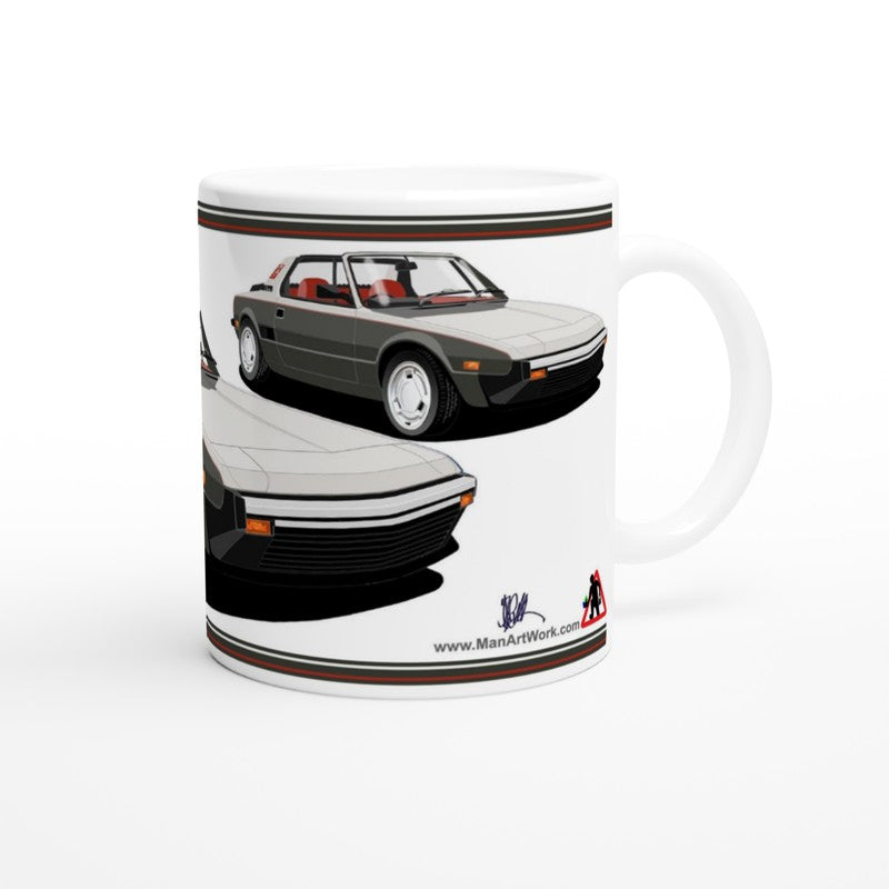 Fiat X19 Bertone Silver over Grey Art Mug