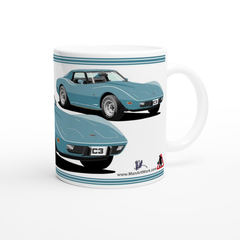 Chevrolet Corvette C3 in Blue Art Mug