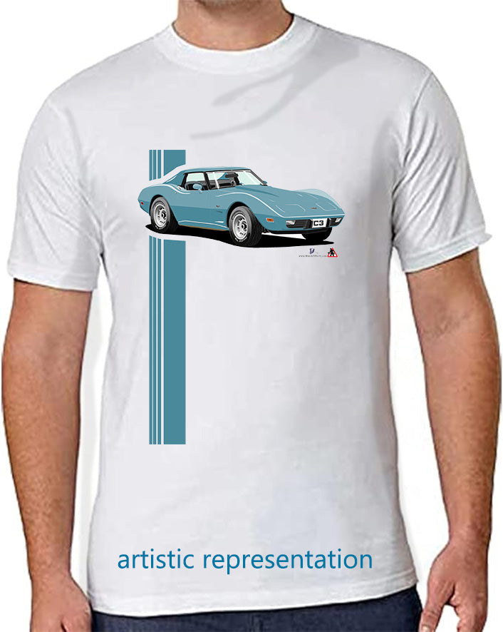 Chevrolet Corvette C3 in Blue Art T Shirt