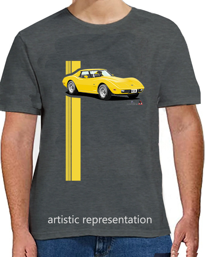 Chevrolet Corvette C3 in Yellow Art T Shirt