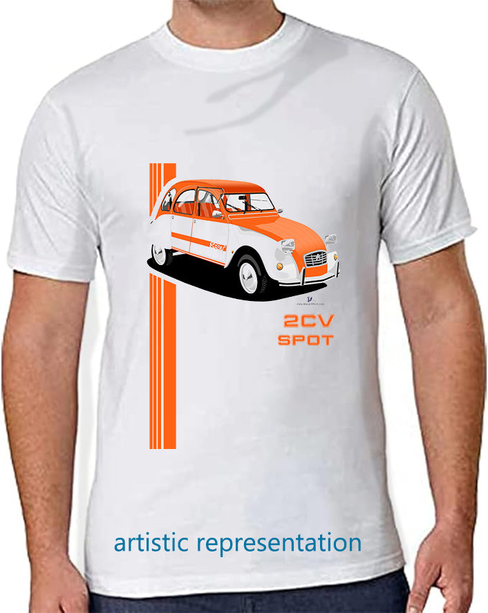 Citroen 2CV Spot Orange Roof Art T Shirt