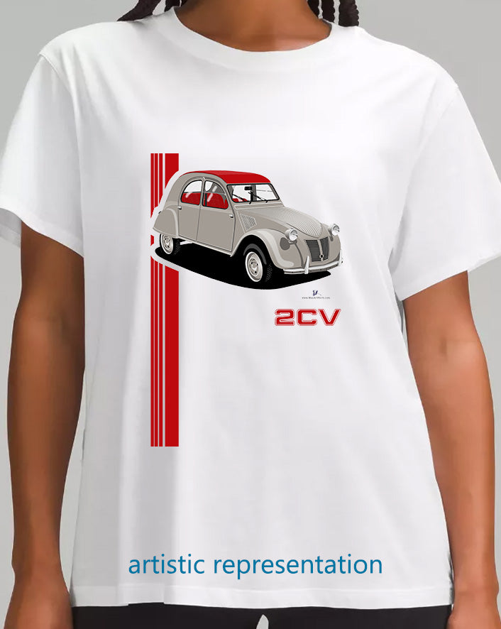 Citroen 2CV in Gray Art T Shirt