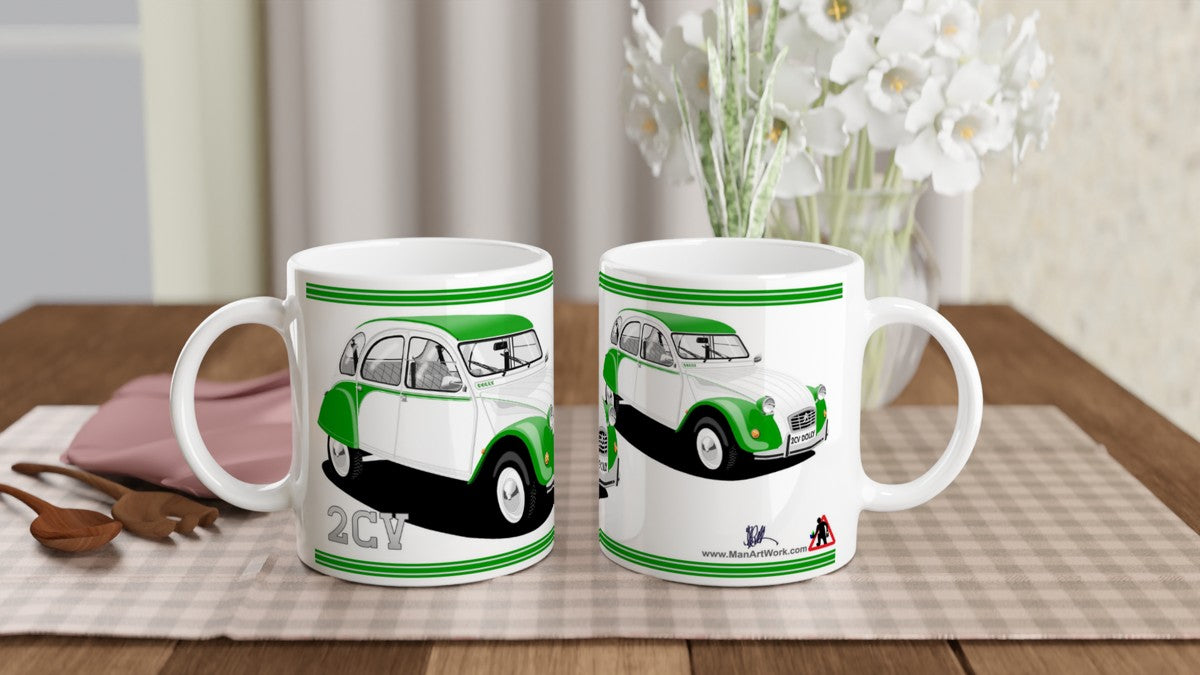 Citroen 2CV in Dolly in Green Art Mug