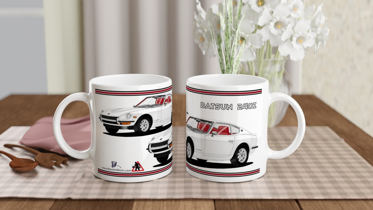 Datsun 240Z in White Art Mug