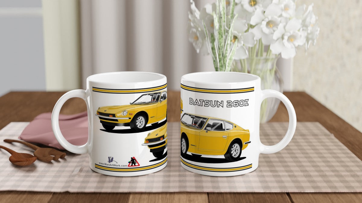 Datsun 260Z in Yellow Art Mug