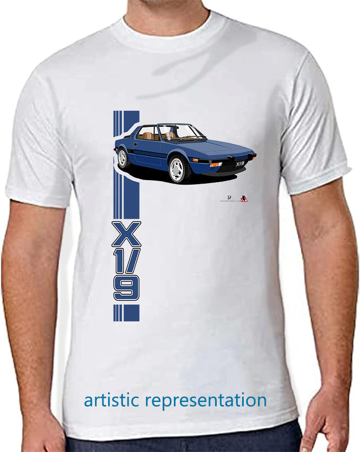 Fiat X1/9 in Blue Art T Shirt