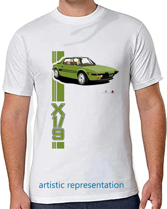 Fiat X1/9 in Green Art T Shirt