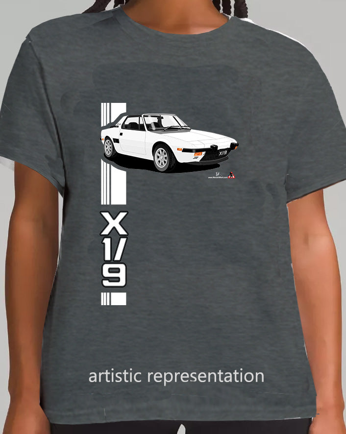 Fiat X1/9 in White Art T Shirt