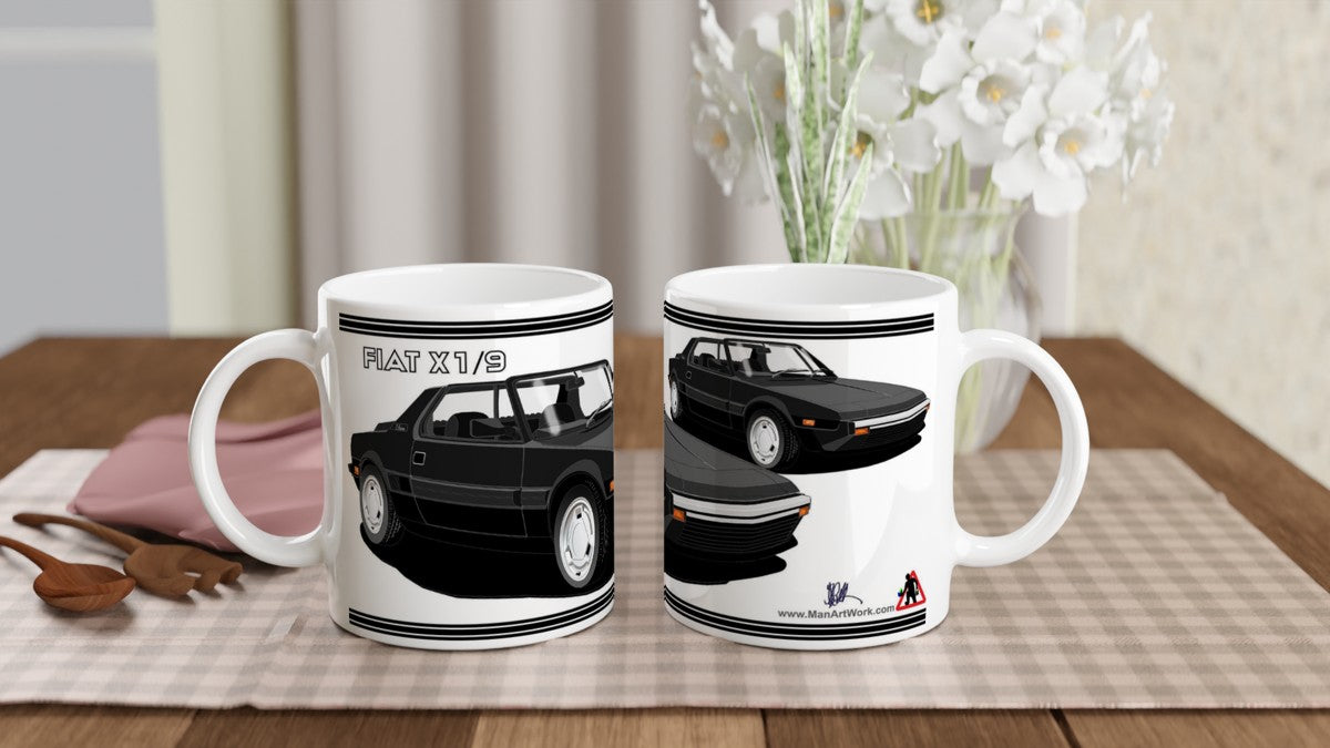 Fiat X19 Facelift in Black Art Mug