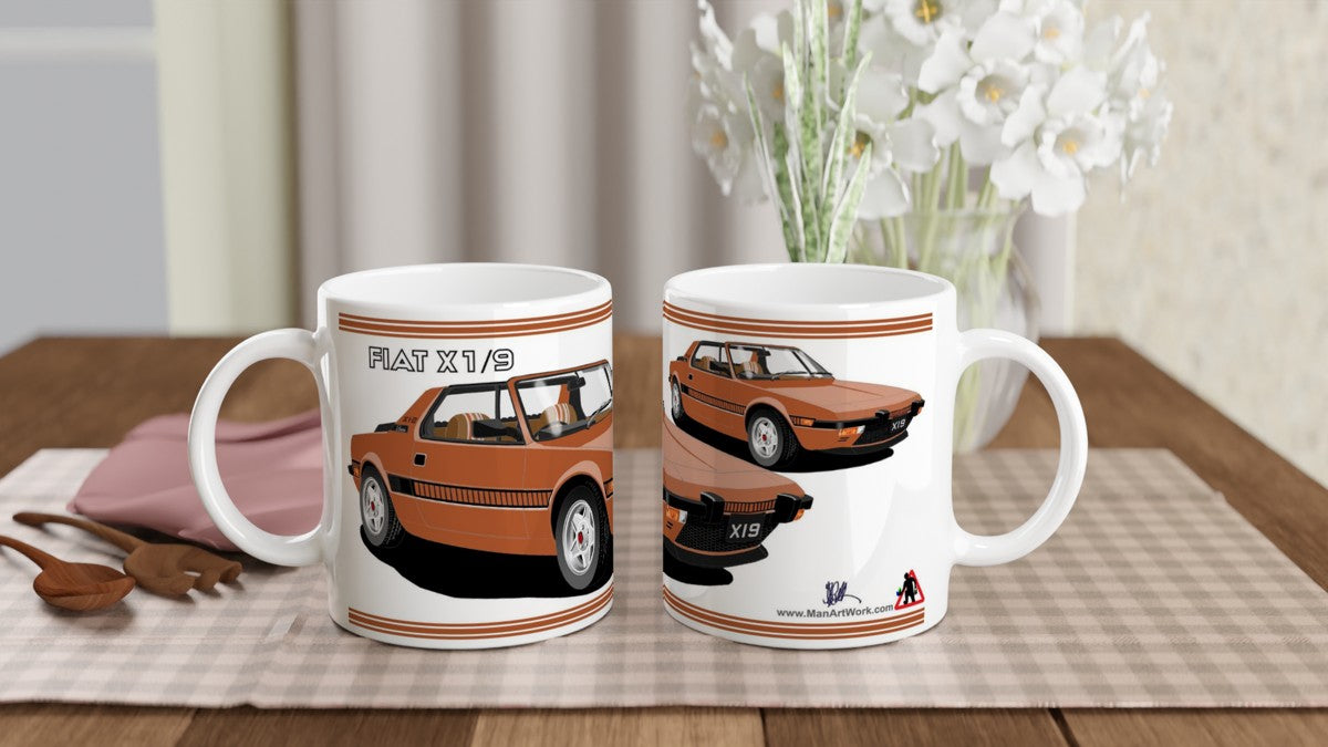 Fiat X19 in Orange Art Mug