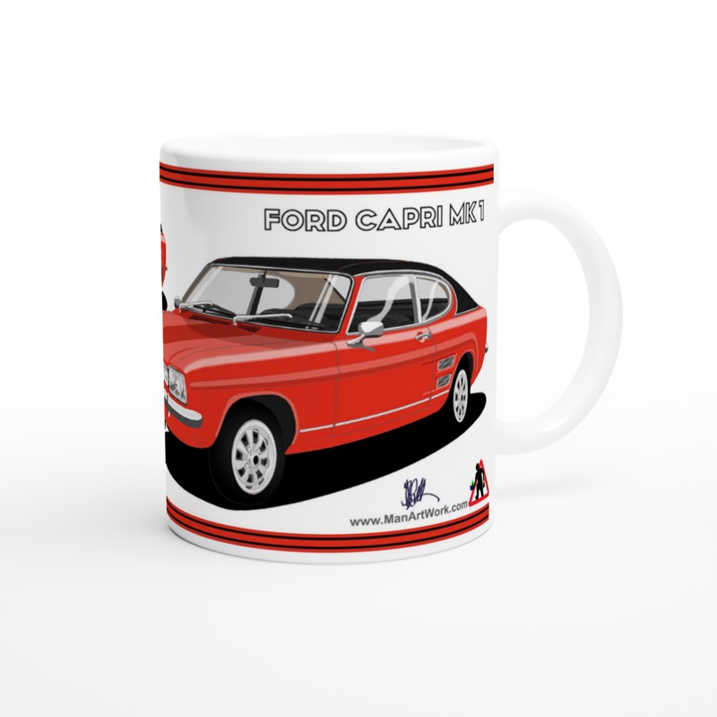 Ford Capri Mk1 E in Red Art Mug