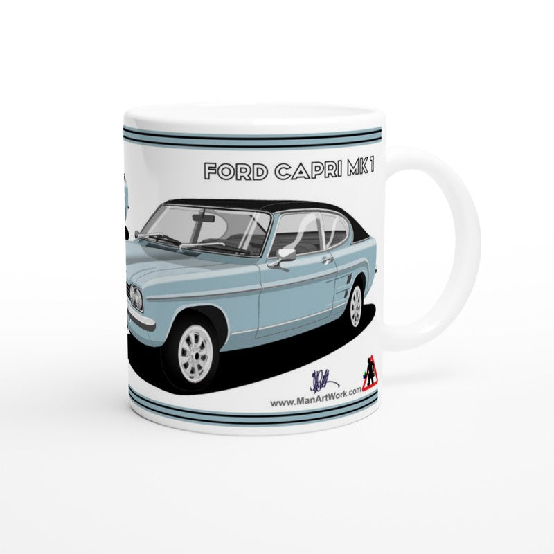 Ford Capri Mk1 GXL in Blue Art Mug
