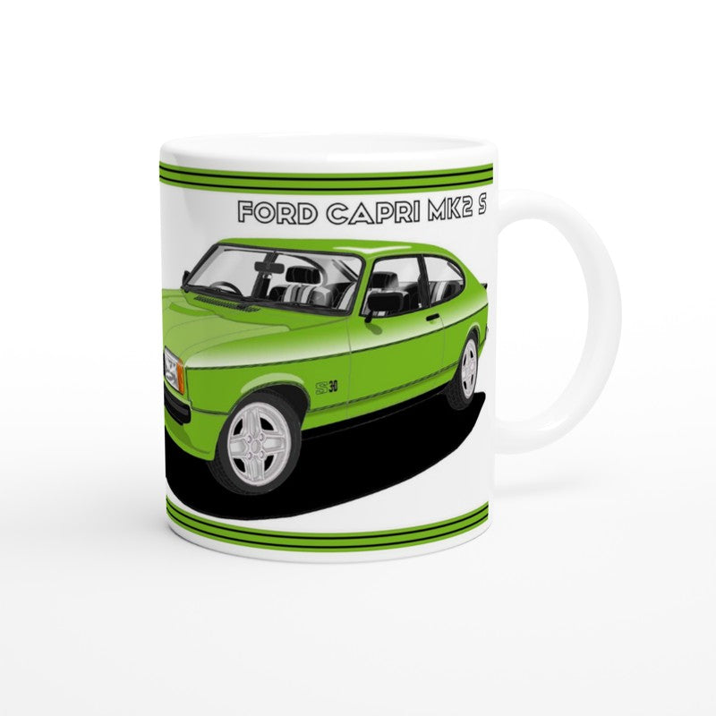 Ford Capri Mk2 S in Green Art Mug