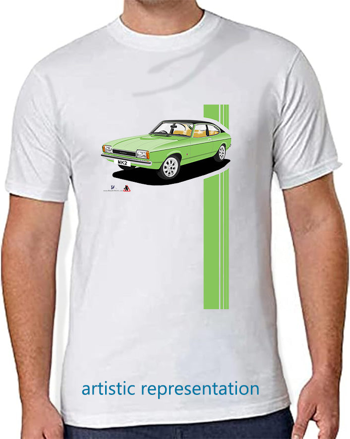 Ford Capri Mk2 XL in Green T Shirt