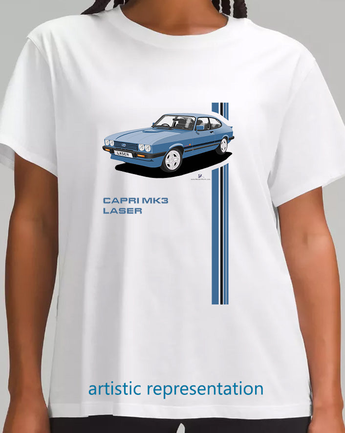 Ford Capri Mk3 Laser Blue T Shirt