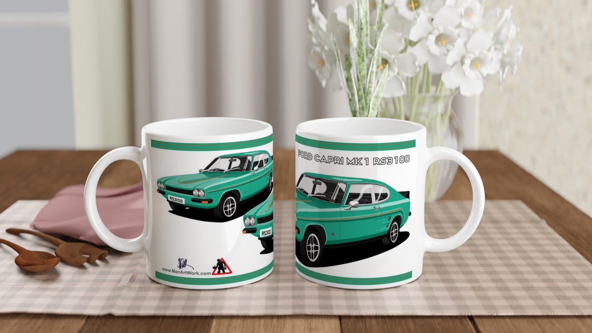 Ford Capri RS3100 in Green Art Mug