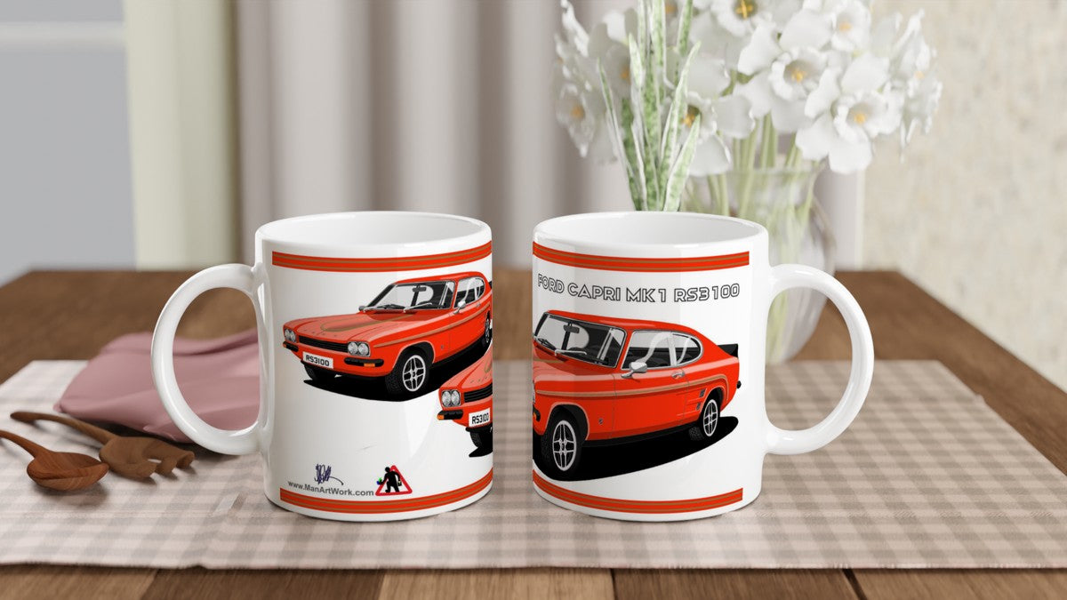 Ford Capri RS3100 in Red Art Mug