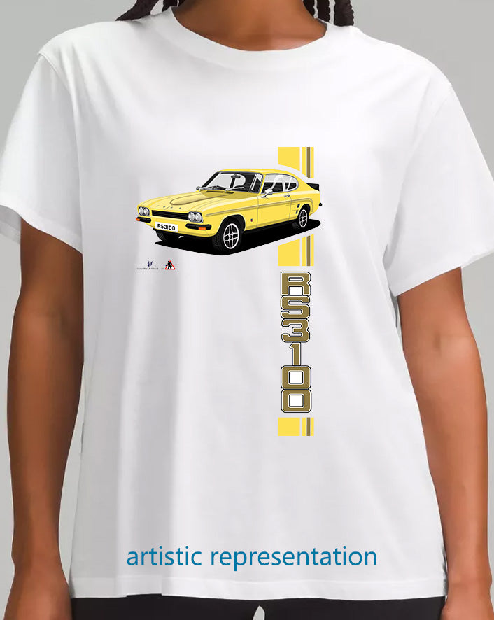 Ford Capri Mk1 RS3100 in Yellow T Shirt