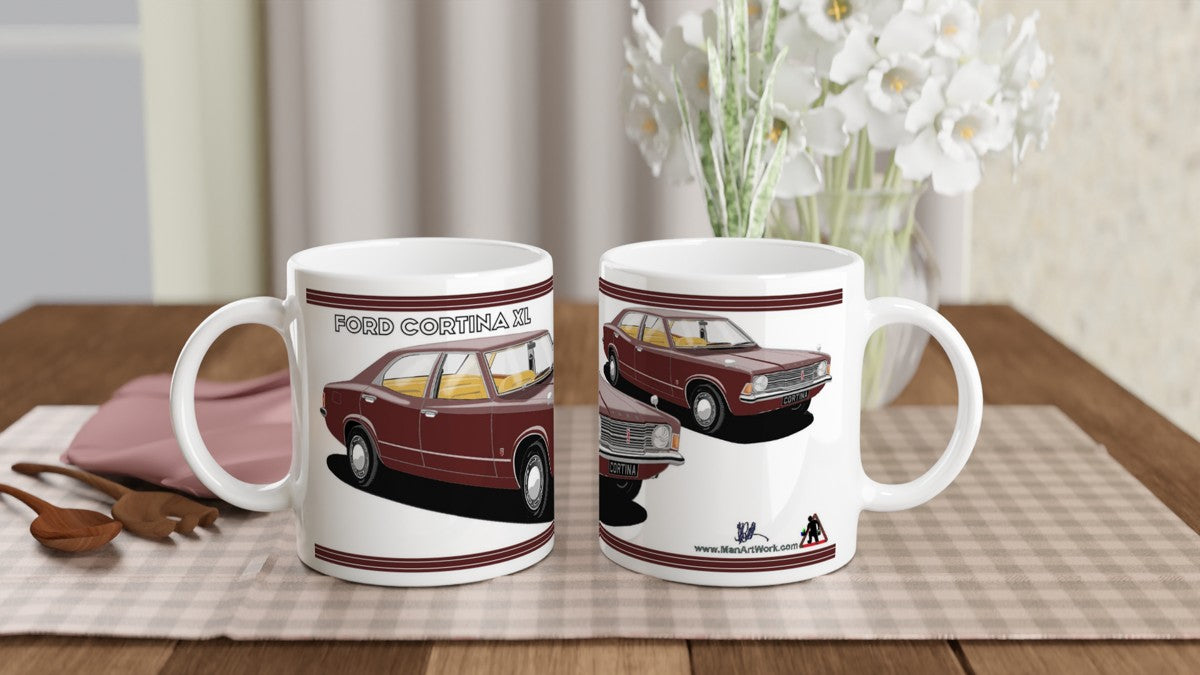 Ford Cortina Mk3 XL in Damson Art Mug