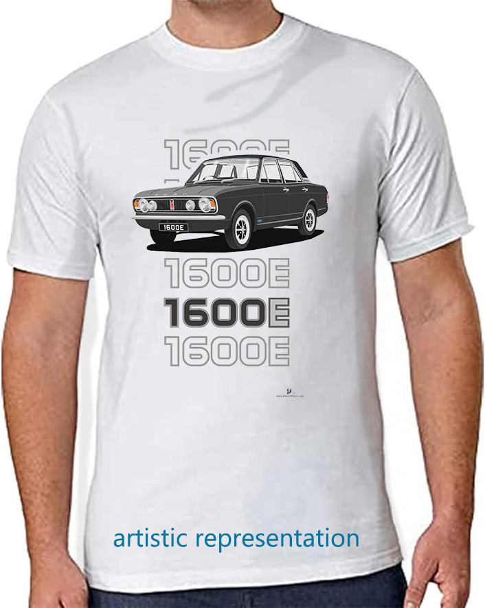 Ford Cortina Mk2 1600E in Mauve with Vinyl Roof Art T-Shirt (Words)