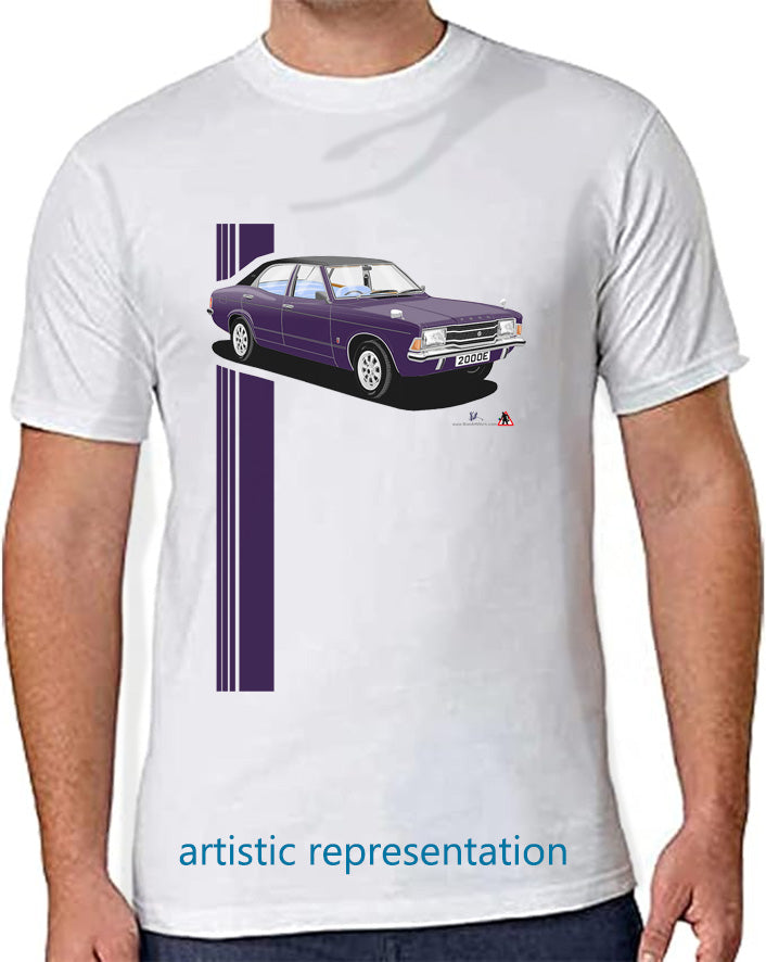 Ford Cortina Mk3 2000E Purple T Shirt